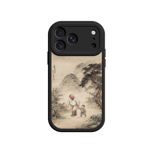 Cultural phone case featuring traditional landscape painting