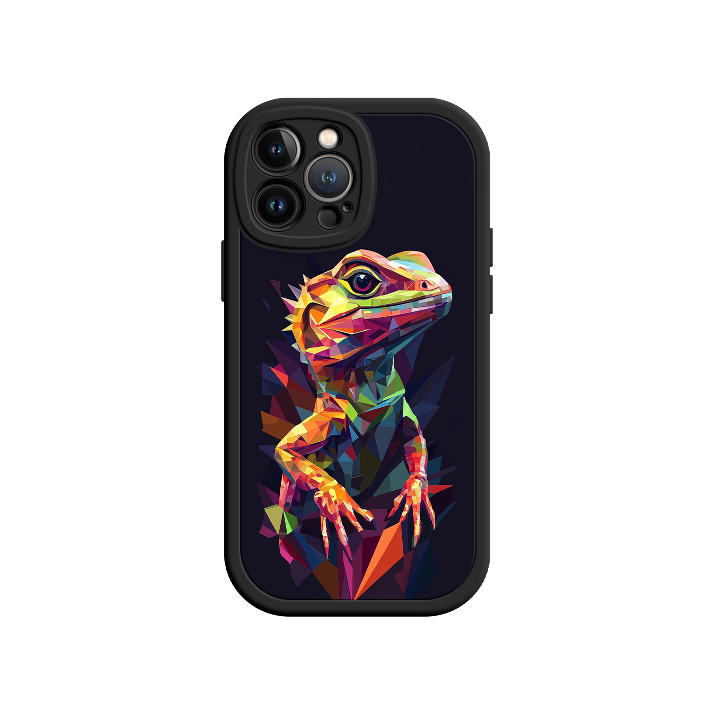#MC0024 Factory Wholesale Geometric Lizard iPhone 17 Case – Colorful Polygon Art, Protective Animal Print Cover, Bold Reptile Design
