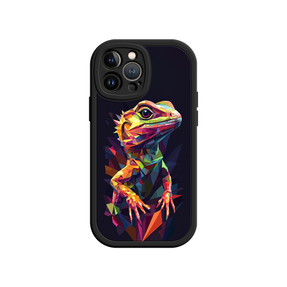 #MC0024 Factory Wholesale Geometric Lizard iPhone 17 Case – Colorful Polygon Art, Protective Animal Print Cover, Bold Reptile Design