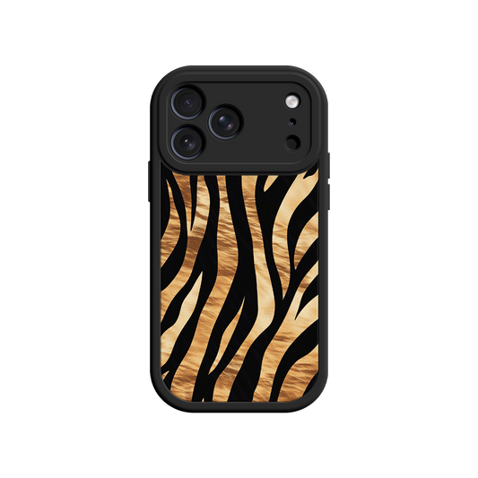 Animal print phone case with bold tiger stripes