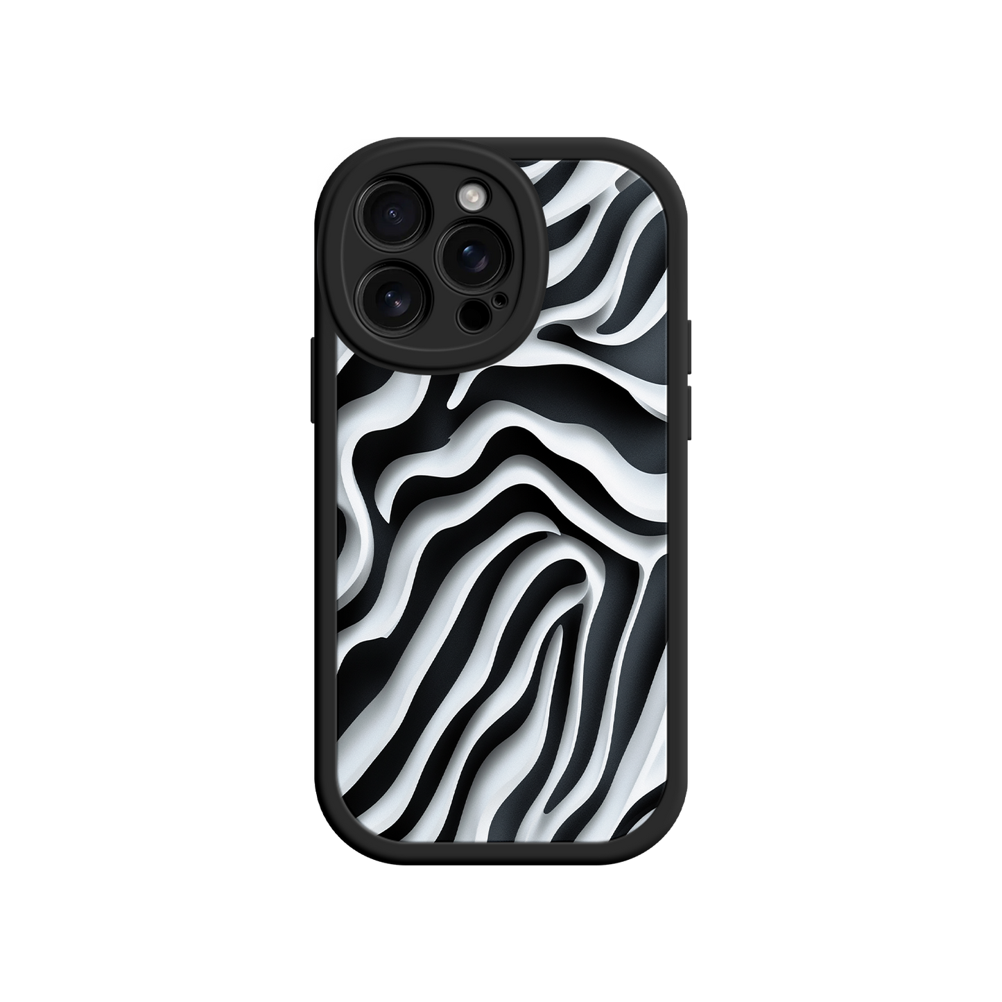 #MC0040 Factory Wholesale Zebra Pattern iPhone 17 Case – Black & White Protective Cover for iPhone 16 Pro / Max