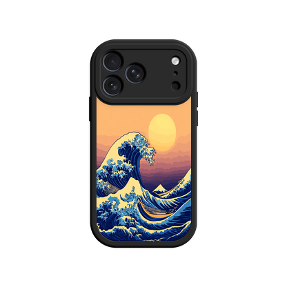 #MC0012 Factory Wholesale Great Wave Sunset iPhone Case – Japanese Art with Ocean & Mountain Design