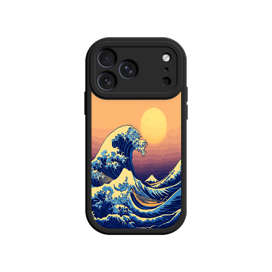 #MC0012 Factory Wholesale Great Wave Sunset iPhone Case – Japanese Art with Ocean & Mountain Design