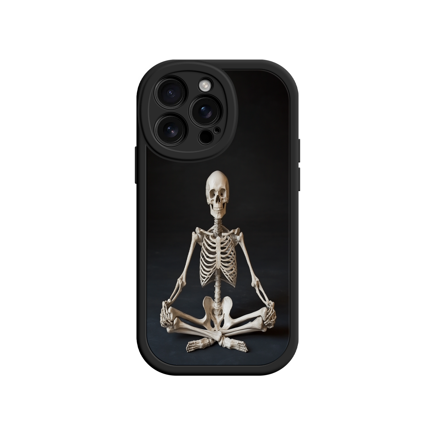 #MC0041 Factory Wholesale Meditating Skeleton iPhone 17 Case – Gothic Skelly Yoga Art, Anatomical Design, Spiritual Aesthetic