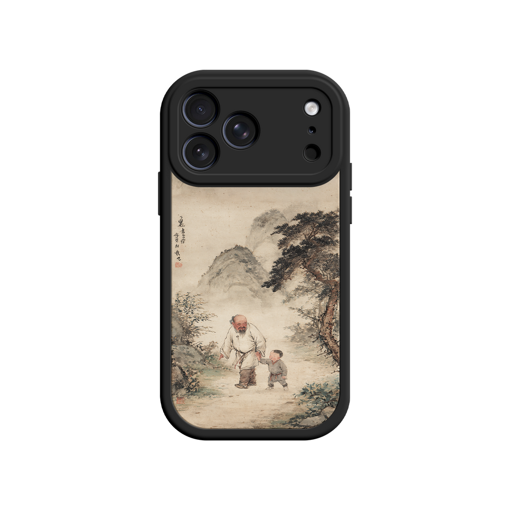Traditional Chinese Landscape iPhone Case – Cultural Art with Generational Bond
