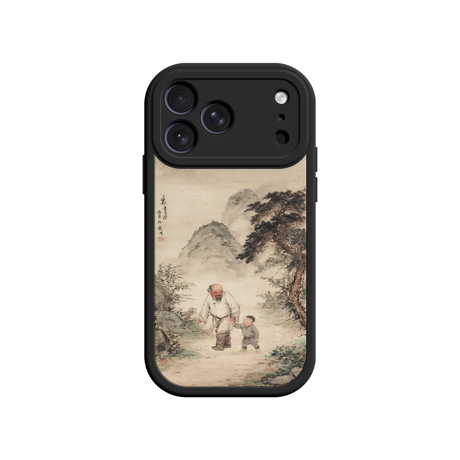 Traditional Chinese Landscape iPhone Case – Cultural Art with Generational Bond