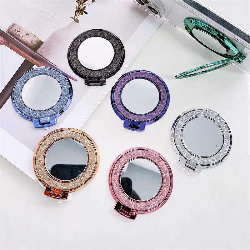 Magnetic Girls makeup mirror PopSockets Glitter phone PopGrip, cellphone stand, retractable smartphone holder, phone mount support, Foldable Kickstand, handheld accessories Folding