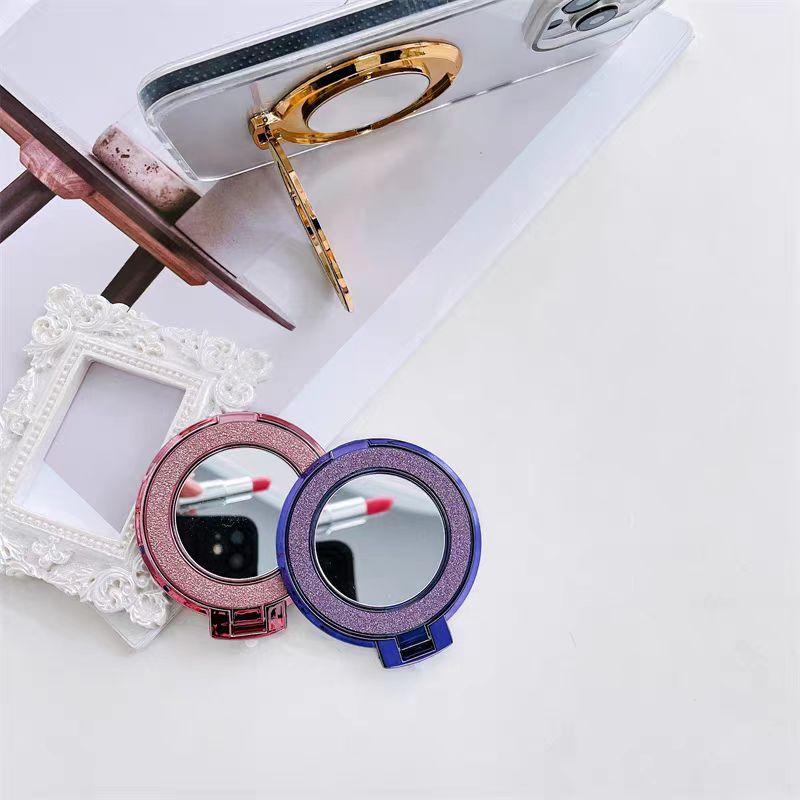 Magnetic Girls makeup mirror PopSockets Glitter phone PopGrip, cellphone stand, retractable smartphone holder, phone mount support, Foldable Kickstand, handheld accessories Folding