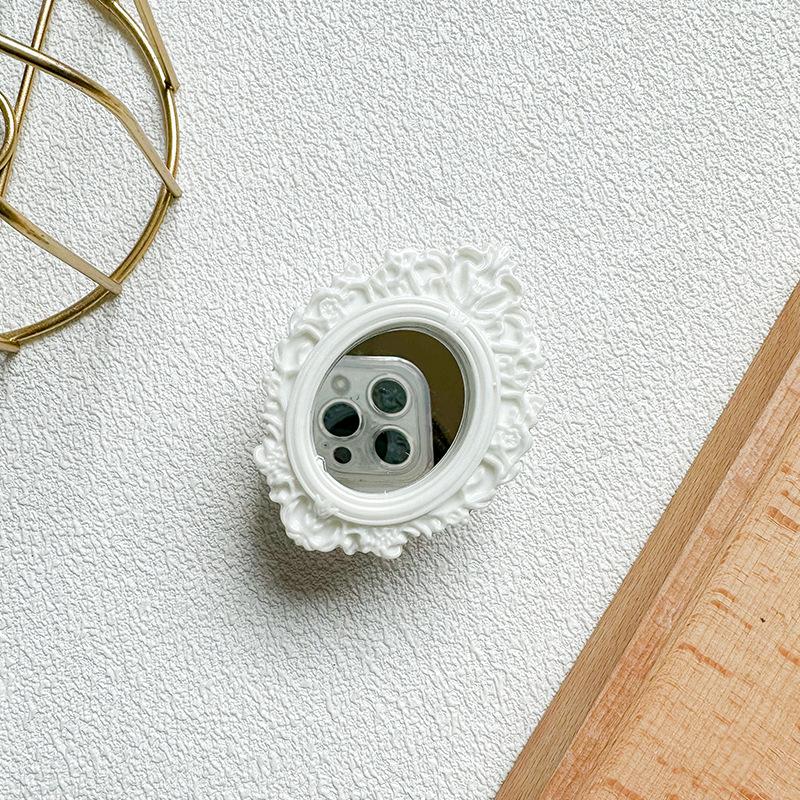 Retro Mirror PopSockets phone PopGrip, Desktop Bracket, adjustable cellphone stand, retractable smartphone holder, phone mount support, Folding Kickstand, handheld accessories