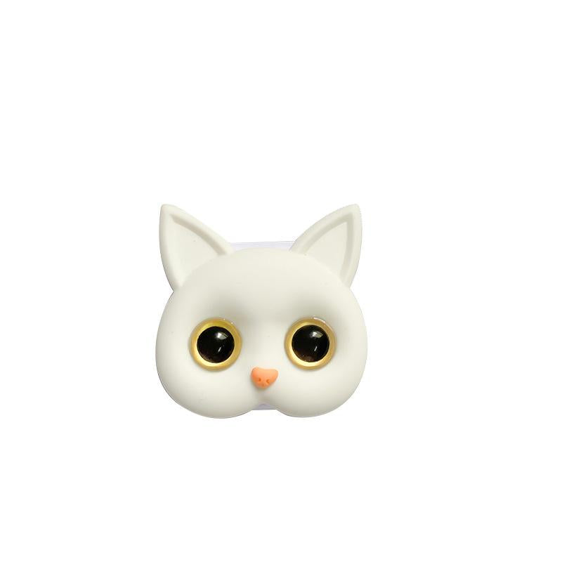 3D Cat Makeup Mirror PopSockets Glitter phone PopGrip, adjustable cellphone stand, retractable smartphone holder, phone mount support, Folding Kickstand, handheld accessories