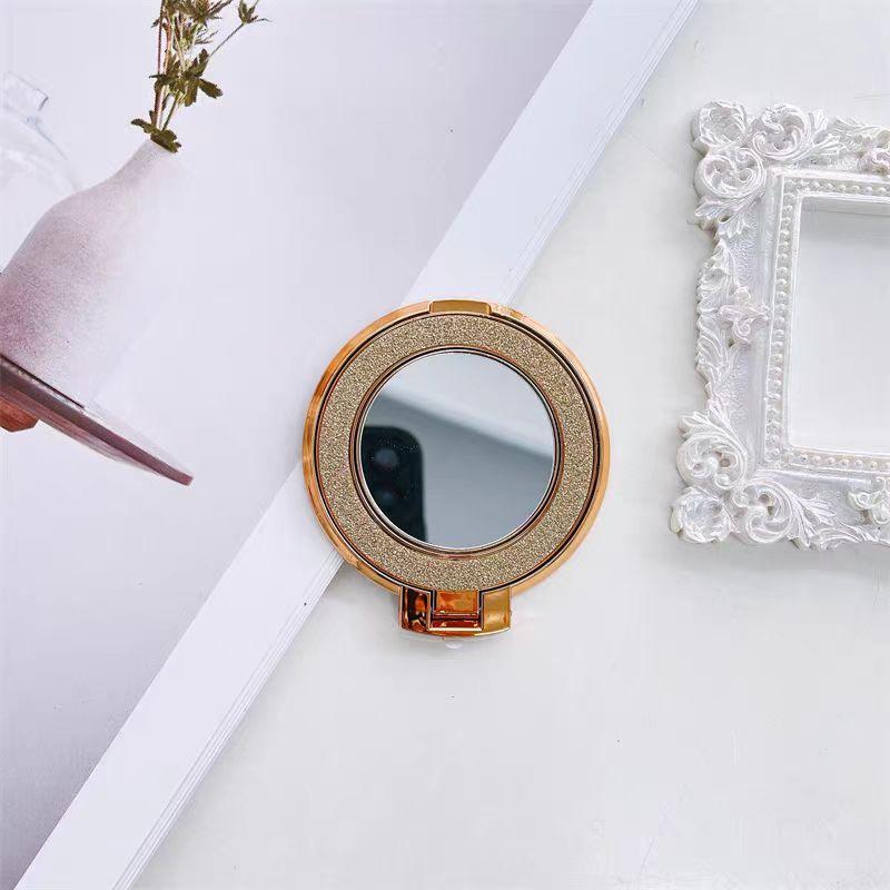 Magnetic Girls makeup mirror PopSockets Glitter phone PopGrip, cellphone stand, retractable smartphone holder, phone mount support, Foldable Kickstand, handheld accessories Folding