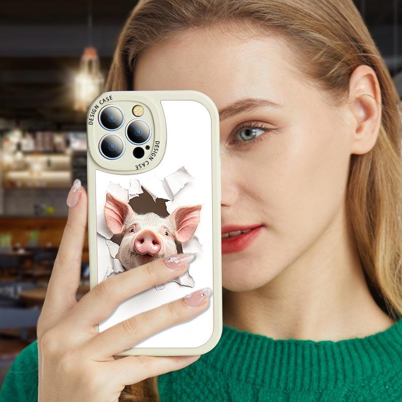 #MC0001 Factory Wholesale Piggy phonecase compatible for iphone 16 15 14 13 12 11 Cellphone Casing Shockproof Devices Smartphone Protection Protective Back Cover Handheld Accessories Screen Protector