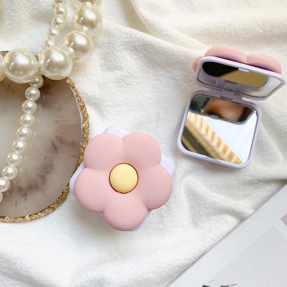 #S0025 Factory Wholesale Flower Makeup Mirror PopSockets Portable Airbag Glitter phone PopGrip, adjustable cellphone stand, retractable smartphone holder, phone mount support, Folding Kickstand, handheld accessories