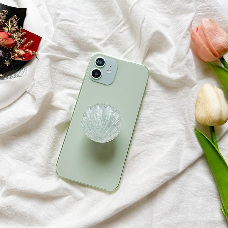 PopSockets Shell Glitter phone PopGrip, Portable Desktop Bracket, adjustable cellphone stand, retractable smartphone holder, phone mount support, Folding Kickstand, handheld accessories