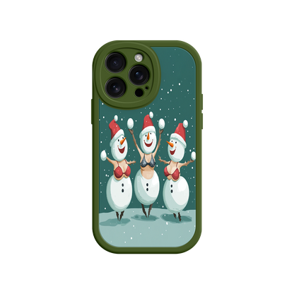 #MC0037 Factory Wholesale Festive Snowman iPhone 17 Case – Funny Christmas Art, Jolly Holiday Design, Soft Snowflakes