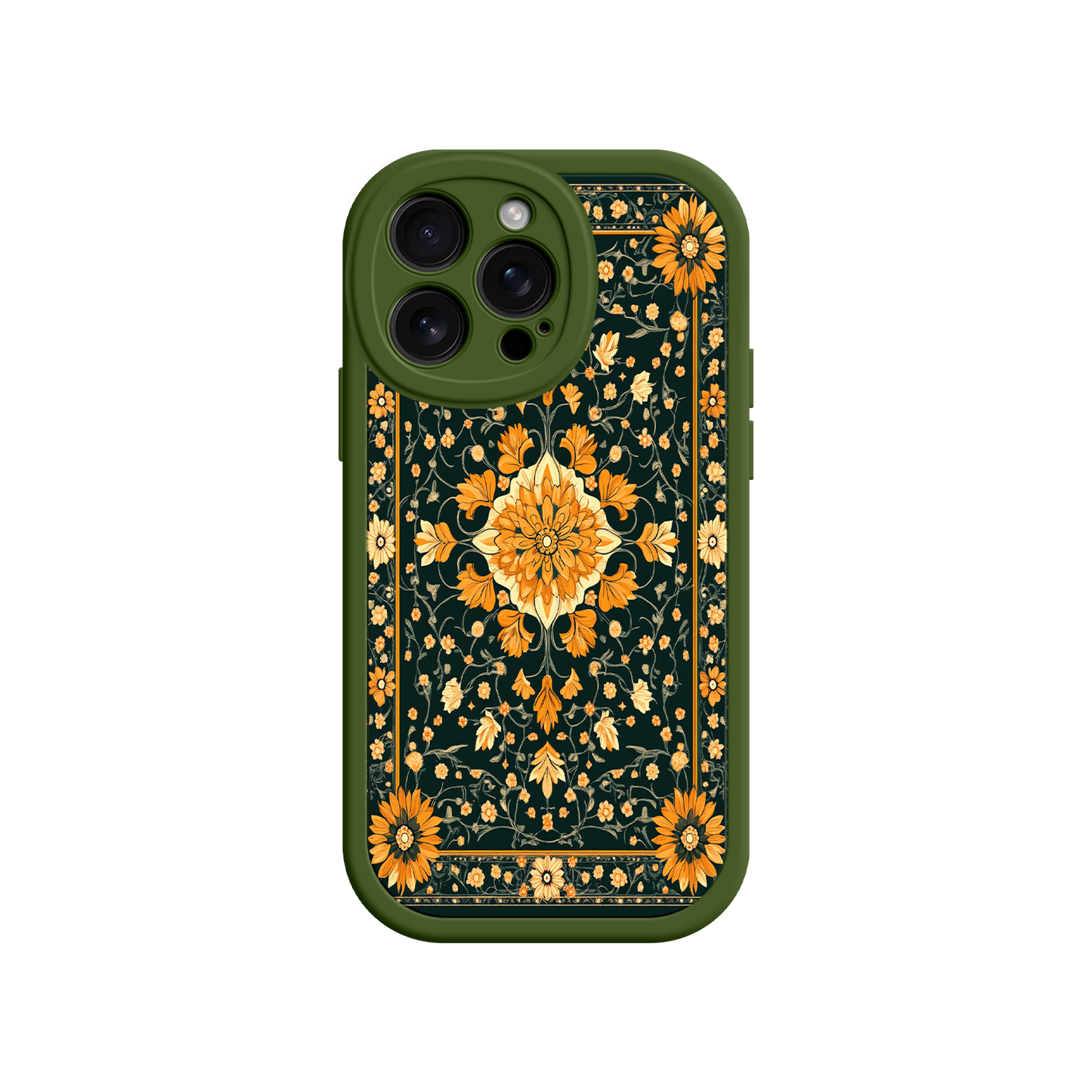 #MC0042 Factory Wholesale Ornate Floral iPhone 17 Case – Baroque Vintage Pattern Protective Cover for iPhone 16 Pro / Max