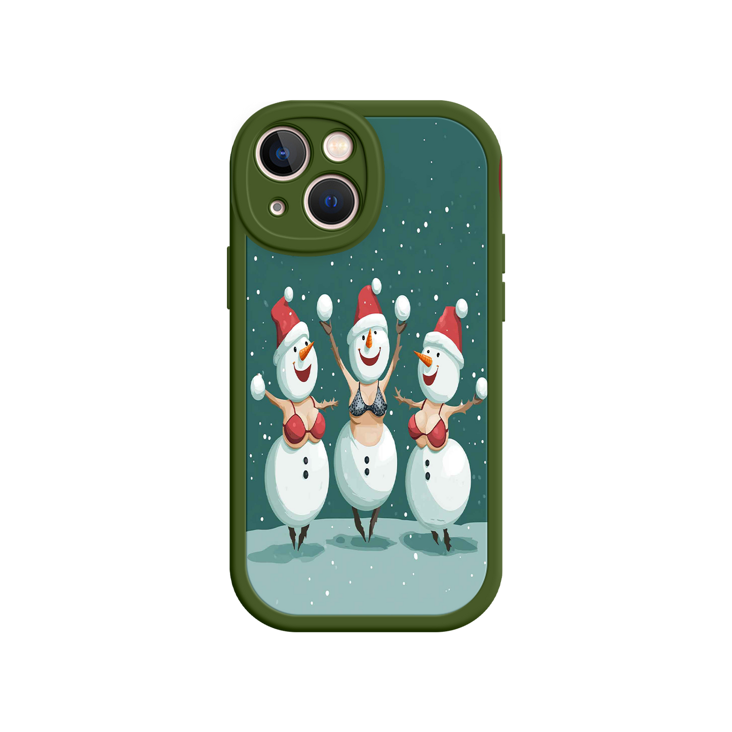 #MC0037 Factory Wholesale Festive Snowman iPhone 17 Case – Funny Christmas Art, Jolly Holiday Design, Soft Snowflakes