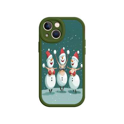 #MC0037 Factory Wholesale Festive Snowman iPhone 17 Case – Funny Christmas Art, Jolly Holiday Design, Soft Snowflakes