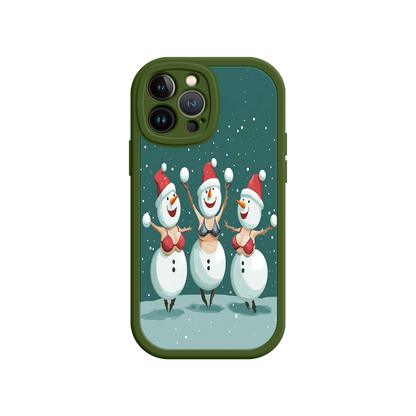 #MC0037 Factory Wholesale Festive Snowman iPhone 17 Case – Funny Christmas Art, Jolly Holiday Design, Soft Snowflakes