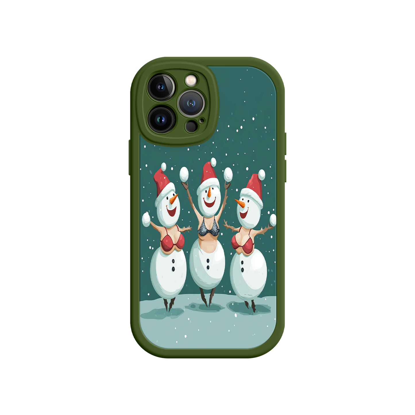 #MC0037 Factory Wholesale Festive Snowman iPhone 17 Case – Funny Christmas Art, Jolly Holiday Design, Soft Snowflakes