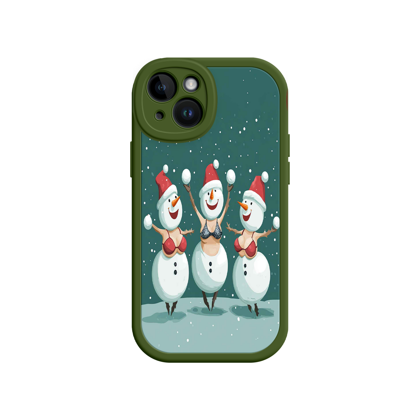 #MC0037 Factory Wholesale Festive Snowman iPhone 17 Case – Funny Christmas Art, Jolly Holiday Design, Soft Snowflakes