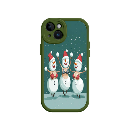 #MC0037 Factory Wholesale Festive Snowman iPhone 17 Case – Funny Christmas Art, Jolly Holiday Design, Soft Snowflakes
