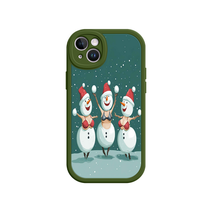 #MC0037 Factory Wholesale Festive Snowman iPhone 17 Case – Funny Christmas Art, Jolly Holiday Design, Soft Snowflakes