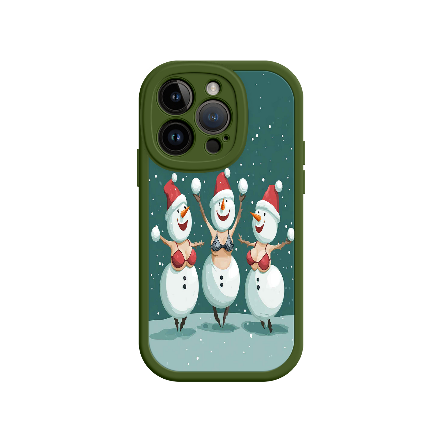 #MC0037 Factory Wholesale Festive Snowman iPhone 17 Case – Funny Christmas Art, Jolly Holiday Design, Soft Snowflakes