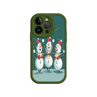 #MC0037 Factory Wholesale Festive Snowman iPhone 17 Case – Funny Christmas Art, Jolly Holiday Design, Soft Snowflakes
