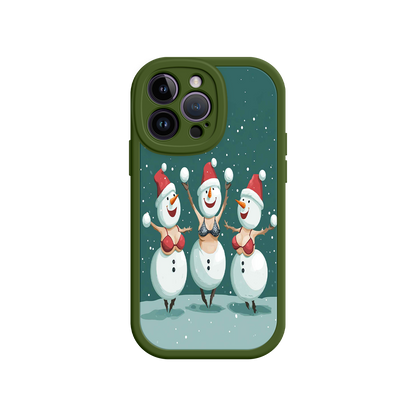 #MC0037 Factory Wholesale Festive Snowman iPhone 17 Case – Funny Christmas Art, Jolly Holiday Design, Soft Snowflakes