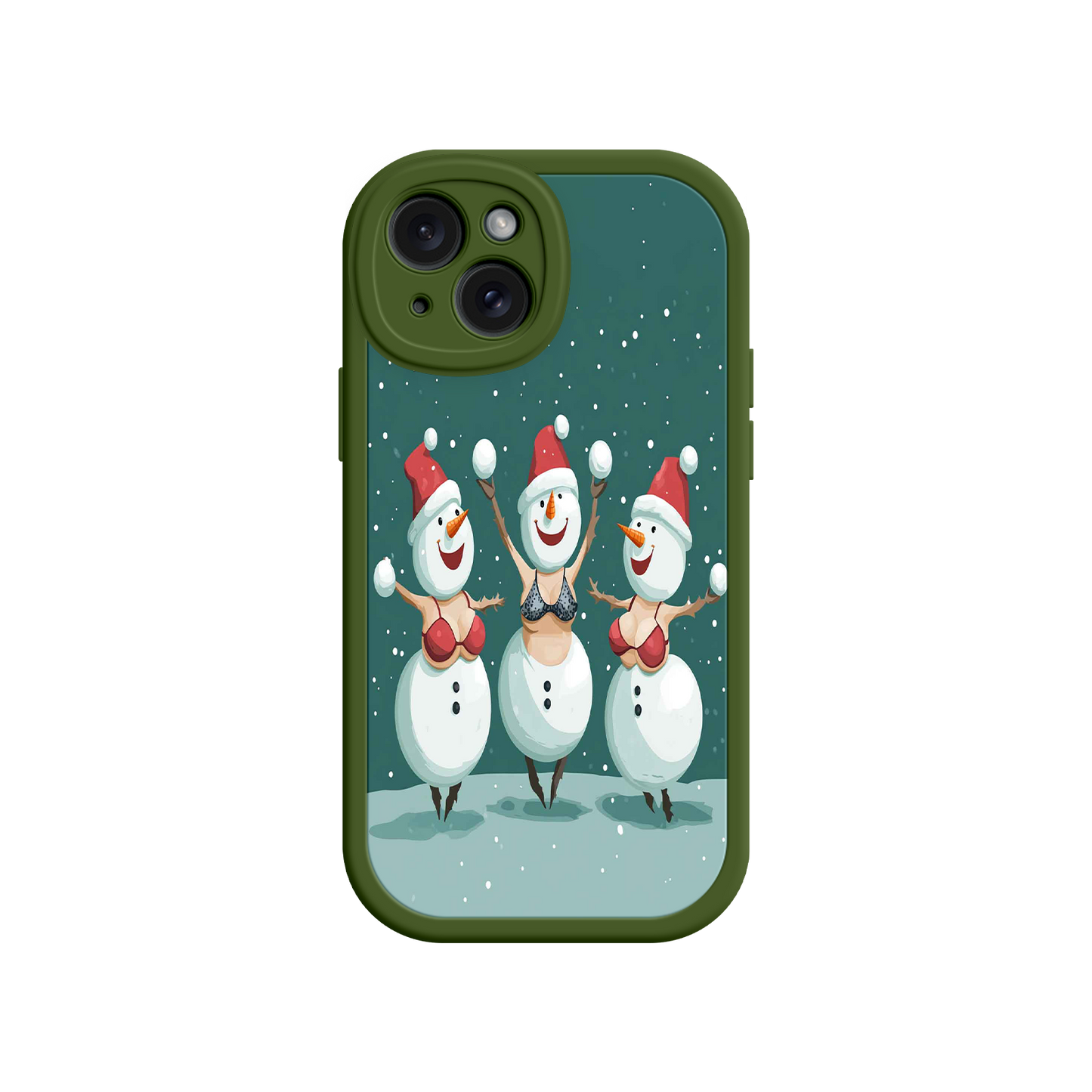 #MC0037 Factory Wholesale Festive Snowman iPhone 17 Case – Funny Christmas Art, Jolly Holiday Design, Soft Snowflakes