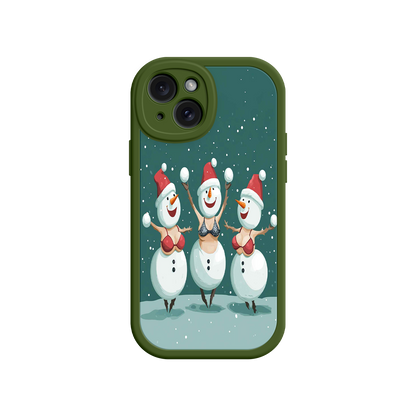 #MC0037 Factory Wholesale Festive Snowman iPhone 17 Case – Funny Christmas Art, Jolly Holiday Design, Soft Snowflakes