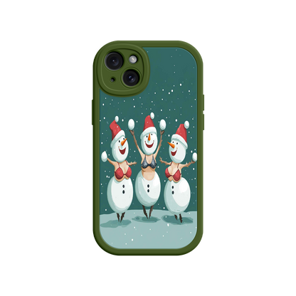 #MC0037 Factory Wholesale Festive Snowman iPhone 17 Case – Funny Christmas Art, Jolly Holiday Design, Soft Snowflakes