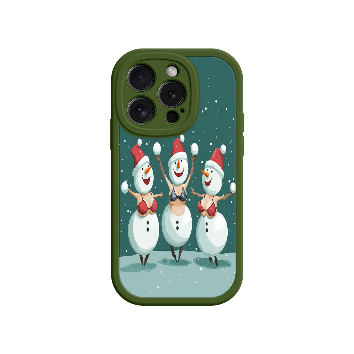 #MC0037 Factory Wholesale Festive Snowman iPhone 17 Case – Funny Christmas Art, Jolly Holiday Design, Soft Snowflakes