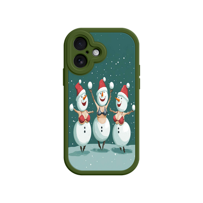 #MC0037 Factory Wholesale Festive Snowman iPhone 17 Case – Funny Christmas Art, Jolly Holiday Design, Soft Snowflakes