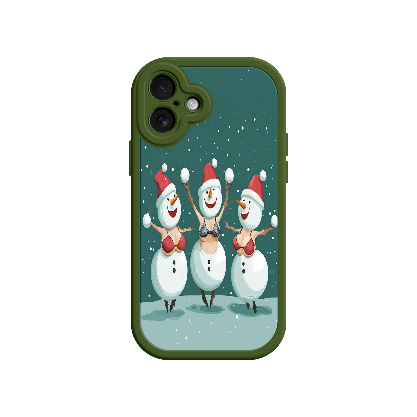 #MC0037 Factory Wholesale Festive Snowman iPhone 17 Case – Funny Christmas Art, Jolly Holiday Design, Soft Snowflakes