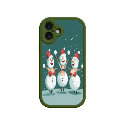 #MC0037 Factory Wholesale Festive Snowman iPhone 17 Case – Funny Christmas Art, Jolly Holiday Design, Soft Snowflakes