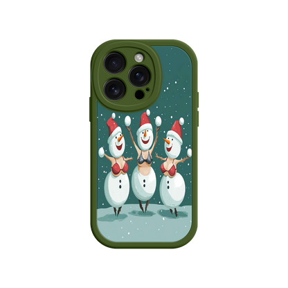 #MC0037 Factory Wholesale Festive Snowman iPhone 17 Case – Funny Christmas Art, Jolly Holiday Design, Soft Snowflakes
