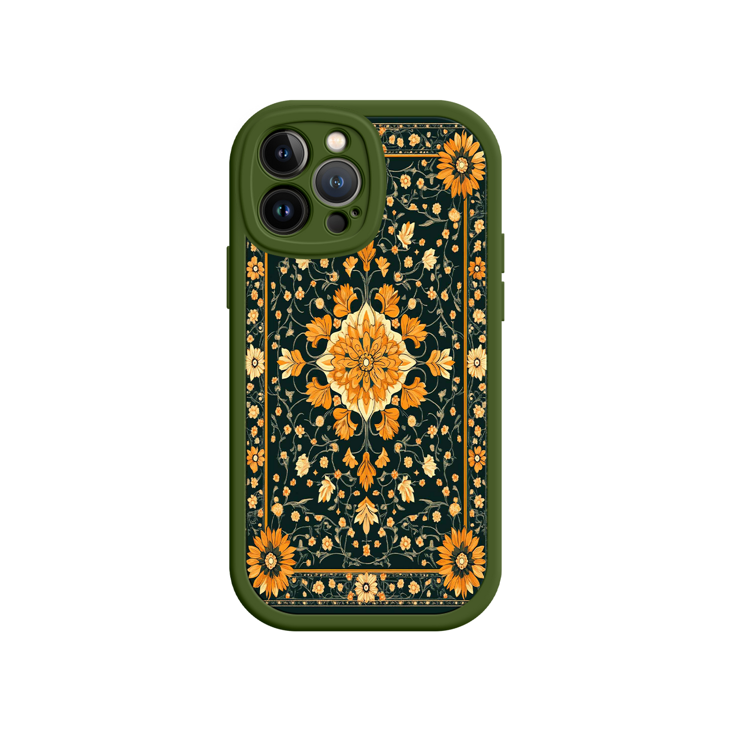 #MC0042 Factory Wholesale Ornate Floral iPhone 17 Case – Baroque Vintage Pattern Protective Cover for iPhone 16 Pro / Max