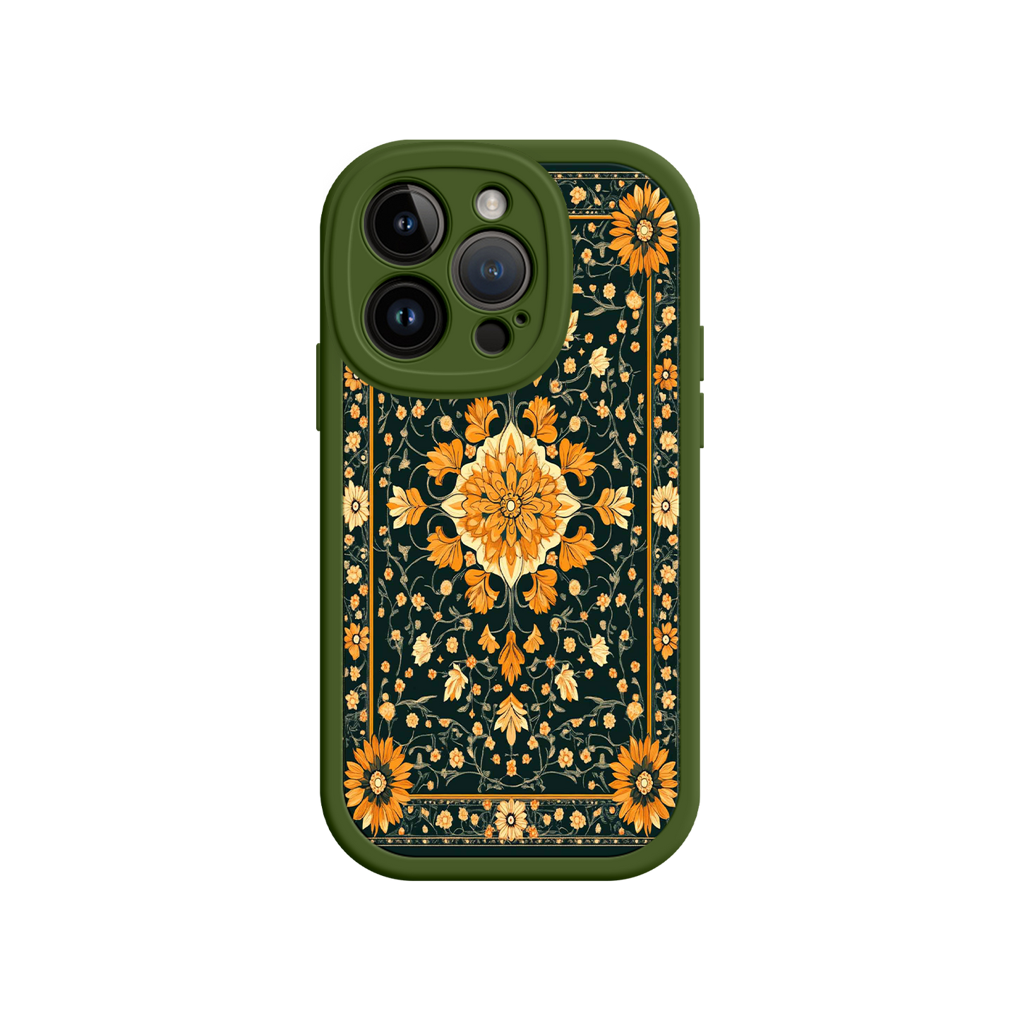 #MC0042 Factory Wholesale Ornate Floral iPhone 17 Case – Baroque Vintage Pattern Protective Cover for iPhone 16 Pro / Max