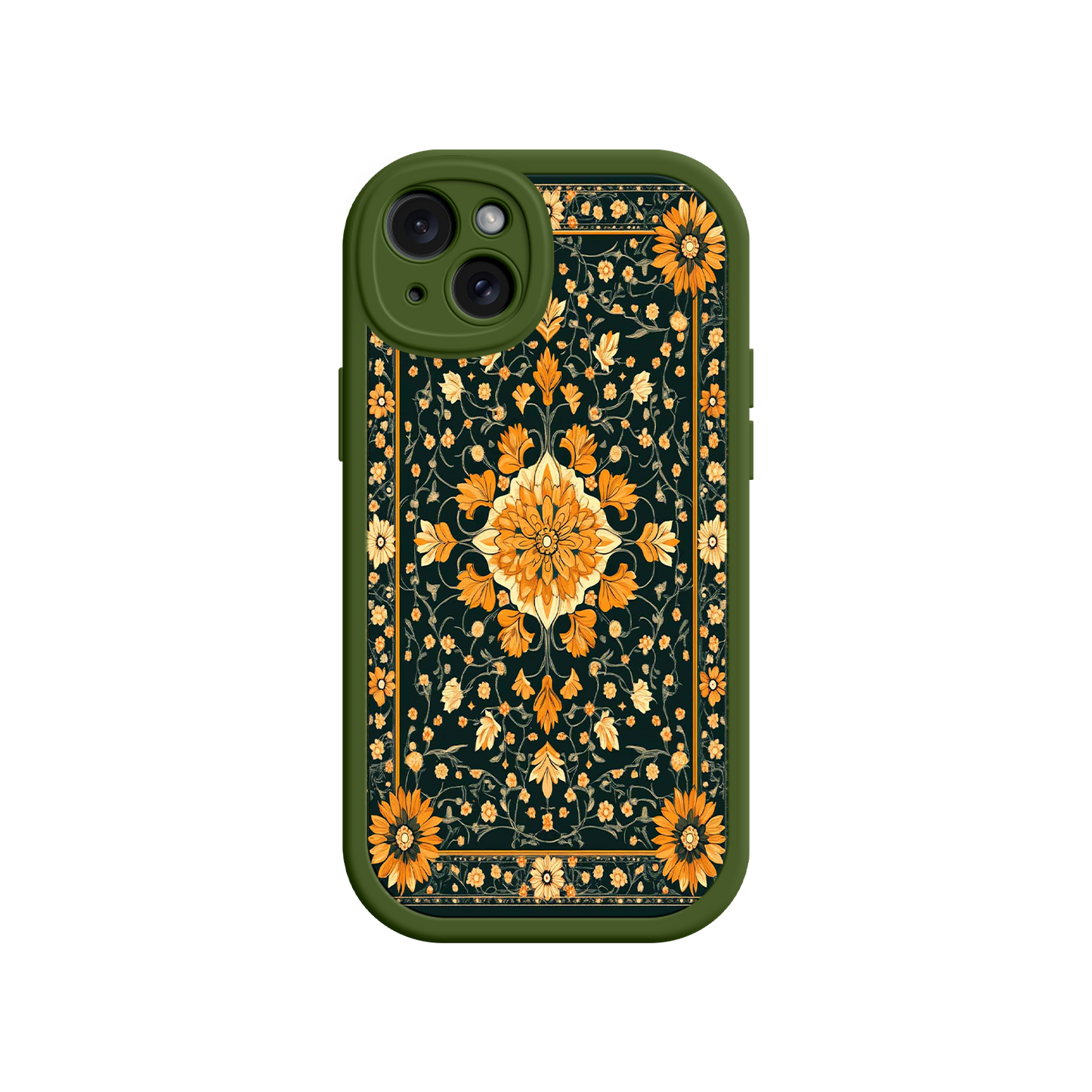 #MC0042 Factory Wholesale Ornate Floral iPhone 17 Case – Baroque Vintage Pattern Protective Cover for iPhone 16 Pro / Max