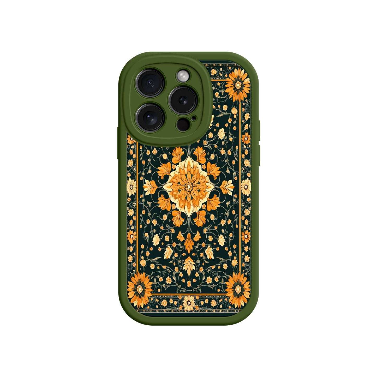 #MC0042 Factory Wholesale Ornate Floral iPhone 17 Case – Baroque Vintage Pattern Protective Cover for iPhone 16 Pro / Max