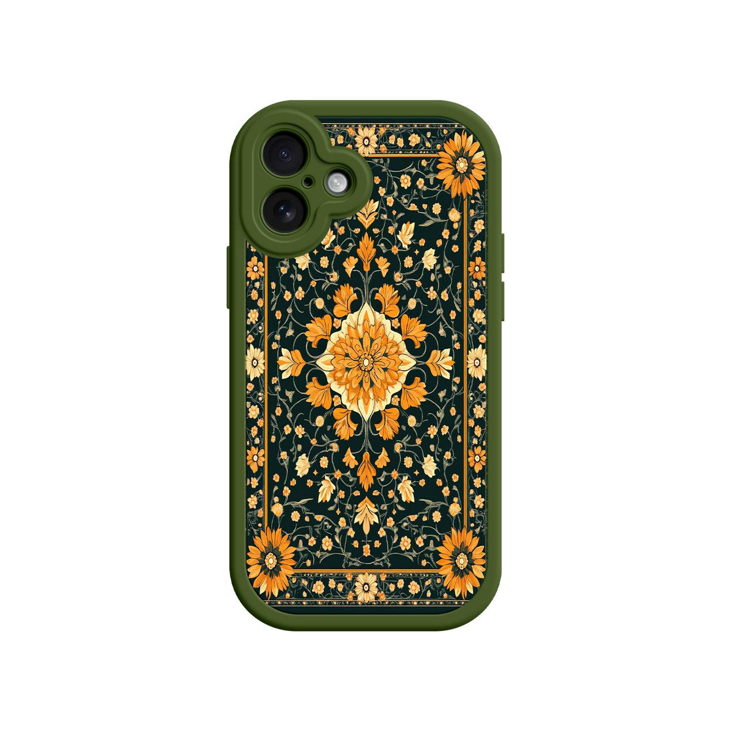 #MC0042 Factory Wholesale Ornate Floral iPhone 17 Case – Baroque Vintage Pattern Protective Cover for iPhone 16 Pro / Max