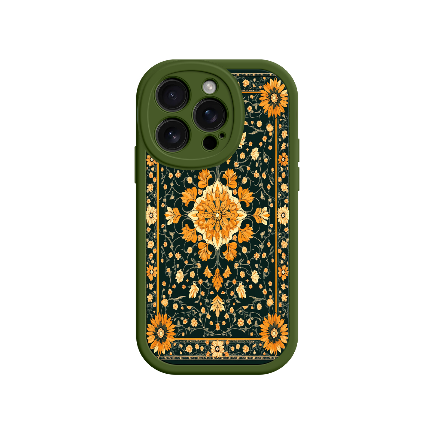 #MC0042 Factory Wholesale Ornate Floral iPhone 17 Case – Baroque Vintage Pattern Protective Cover for iPhone 16 Pro / Max