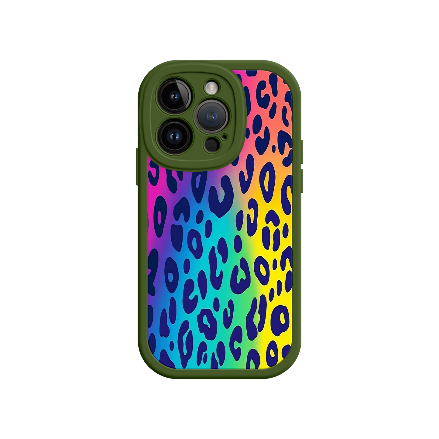 #MC0035 Factory Wholesale Rainbow Leopard Print iPhone 17 Case – Vibrant Gradient Leopard Pattern, Colorful Animal Print Design, Trendy Animal Print Phone Cover