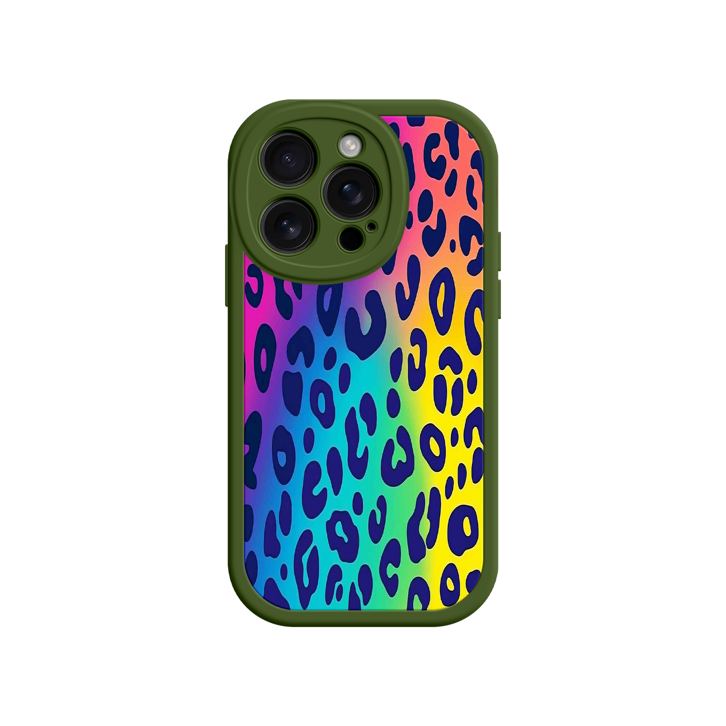 #MC0035 Factory Wholesale Rainbow Leopard Print iPhone 17 Case – Vibrant Gradient Leopard Pattern, Colorful Animal Print Design, Trendy Animal Print Phone Cover