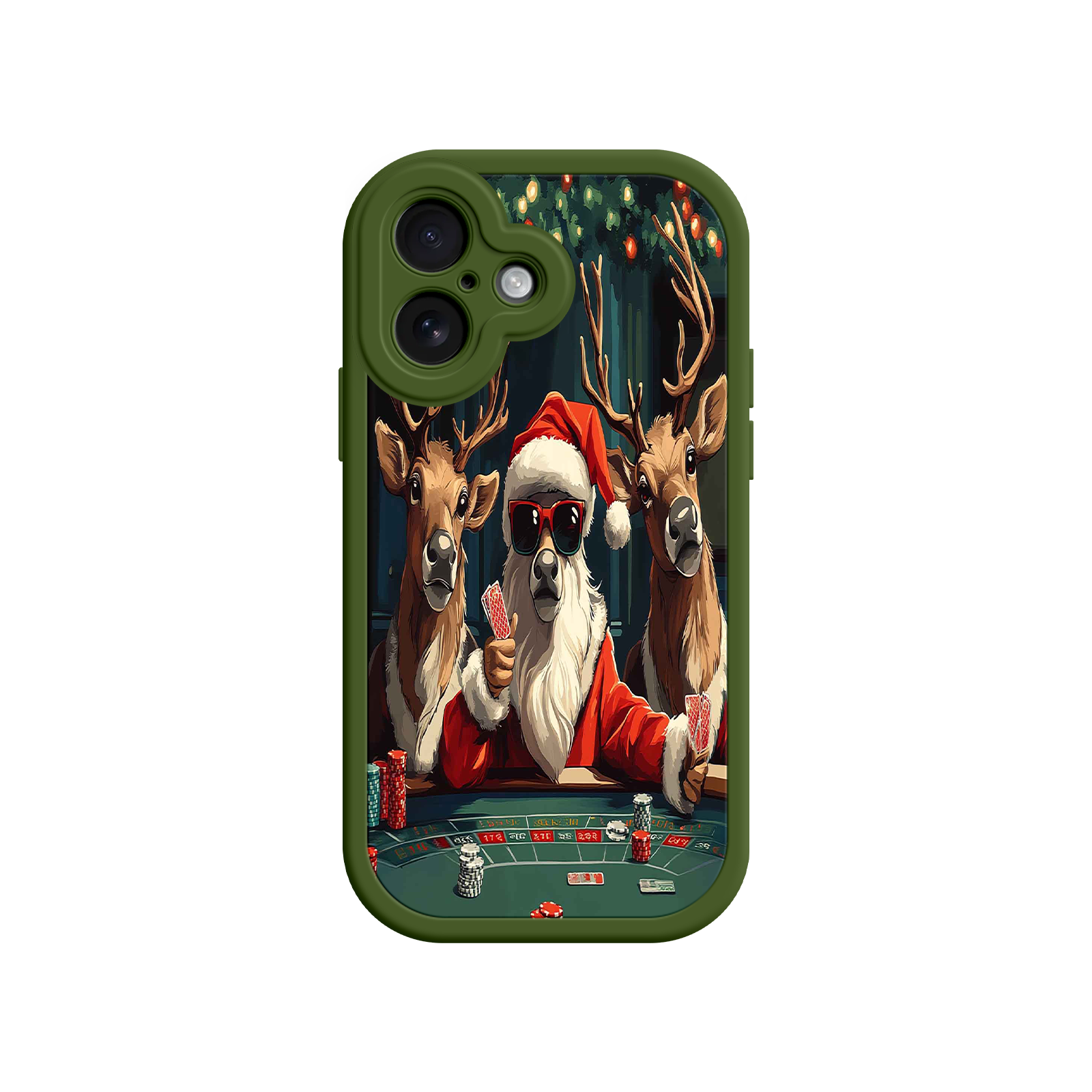 Santa Claus Poker iPhone 17 Case – Funny Christmas Design, Holiday Pet Humor, Reindeer Game Night