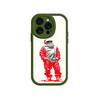 Festive phone case with trendy Santa illustration