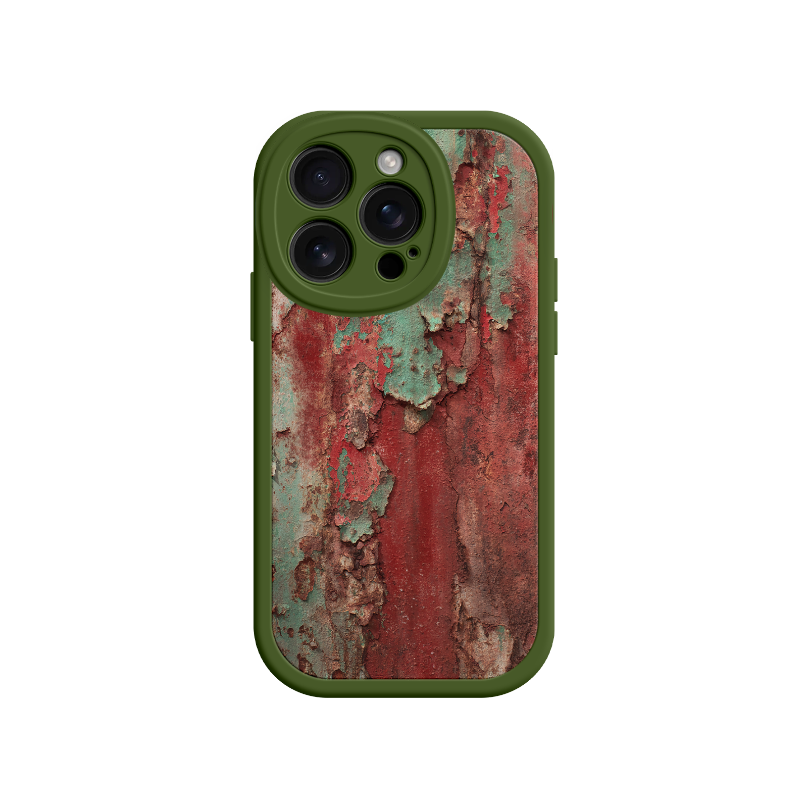 iPhone case with distressed metal and peeling paint design