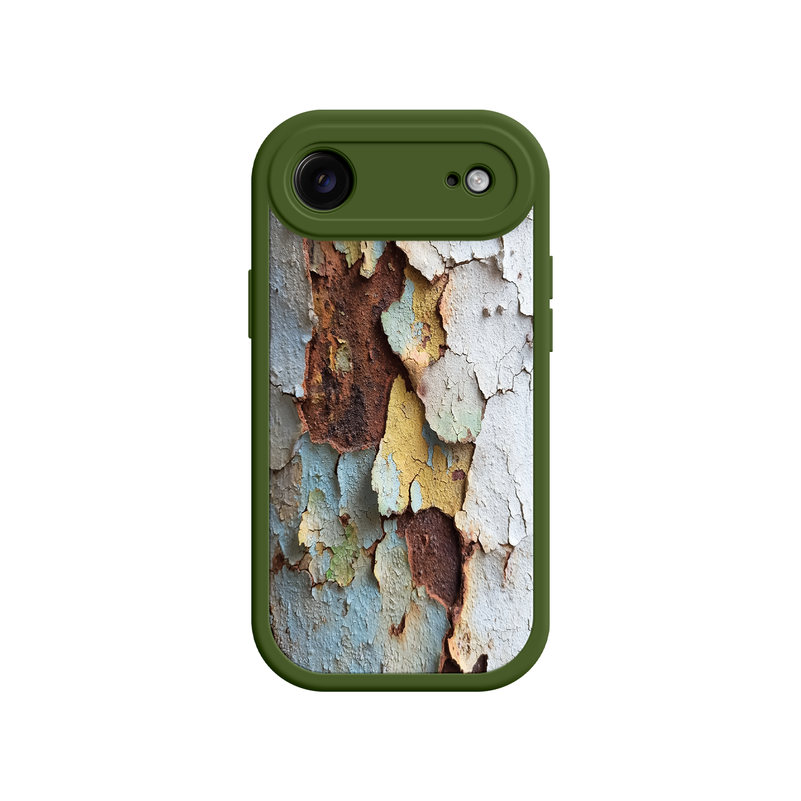 Artistic iPhone case with weathered surface pattern